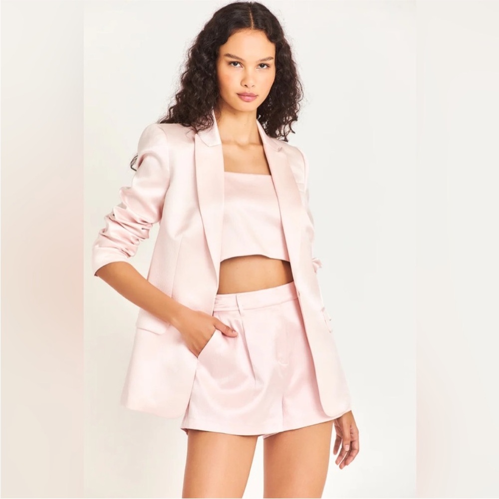 Elegant Pink Blazer and Shorts Set